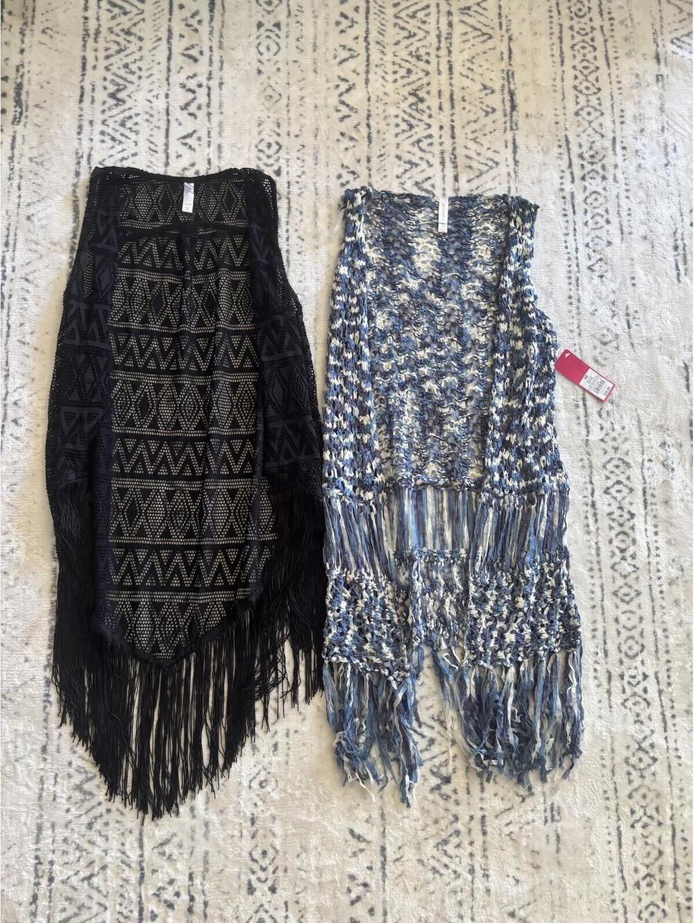 Xhilaration Black Crochet Fringe Skirt Cover-Up, Size XS/TP